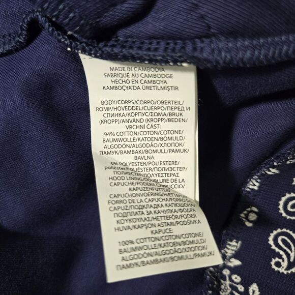 RLX Ralph Lauren Hoodie Navy White Bandana Print Trendy Golf 1/2 Zip Mens XL - Picture 6 of 6
